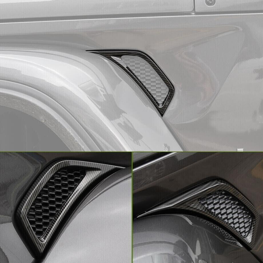 Carbon Fiber Look Wheel Eyebrow Side AC Vent Cover Trim for Jeep for Wrangler JL 18+