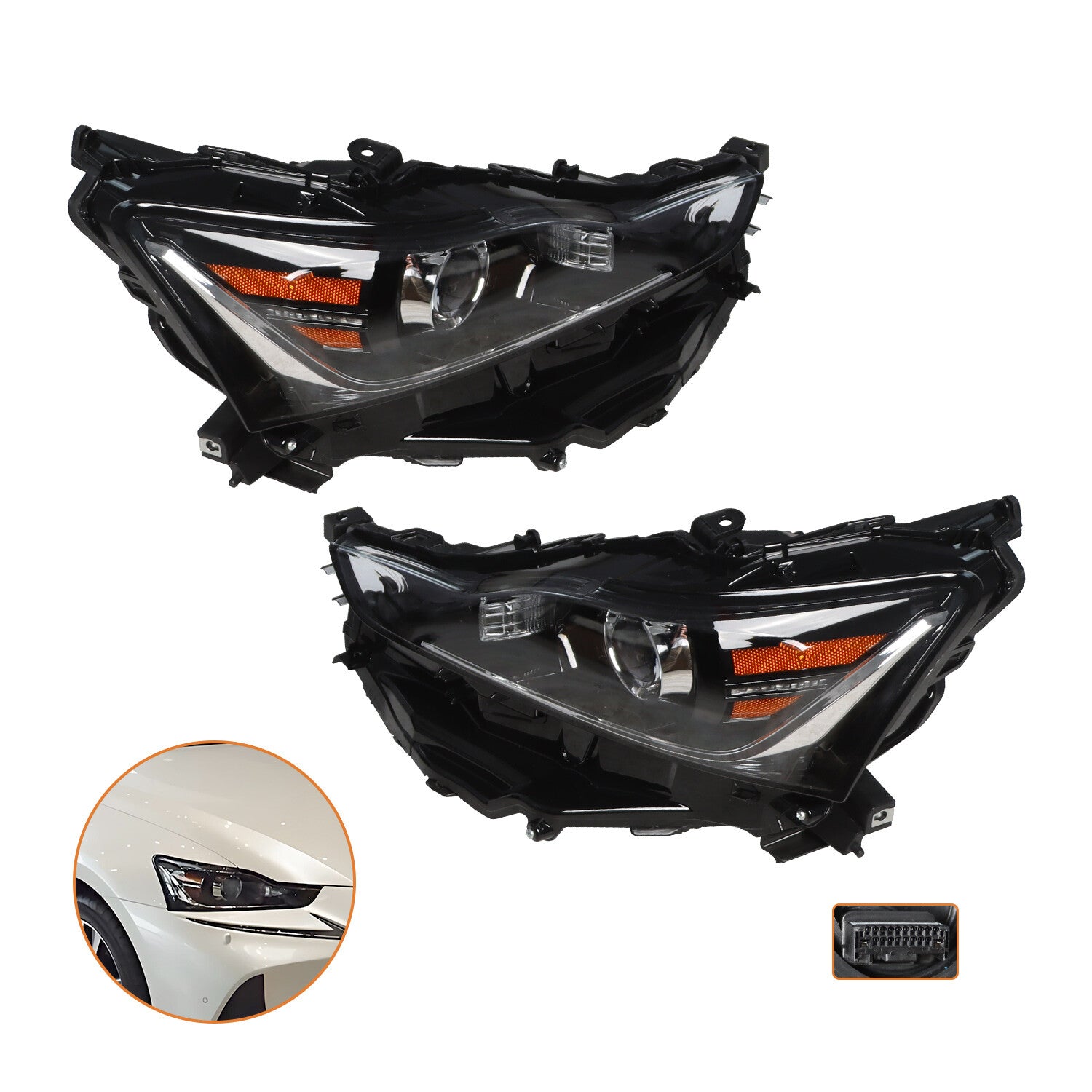 1 Pair Composite Headlamps For 2017-2020 for Lexus IS IS300 IS350 LED Headlights L/R
