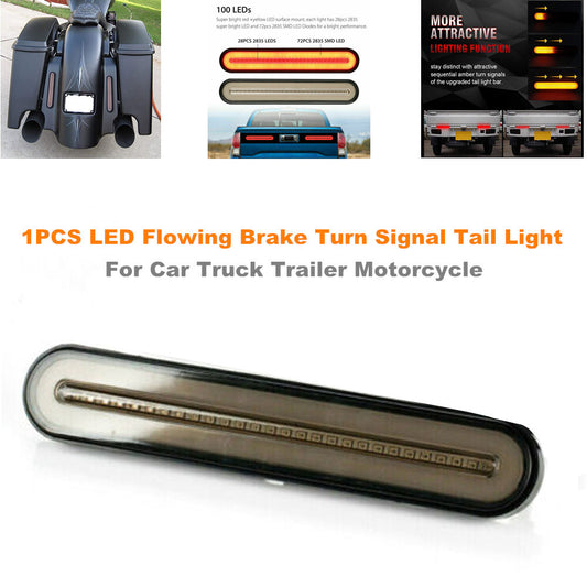 1-piece LED 3-in-1 taillight strip with flashing lights, turn signals, dynamic braking, and towing function. n