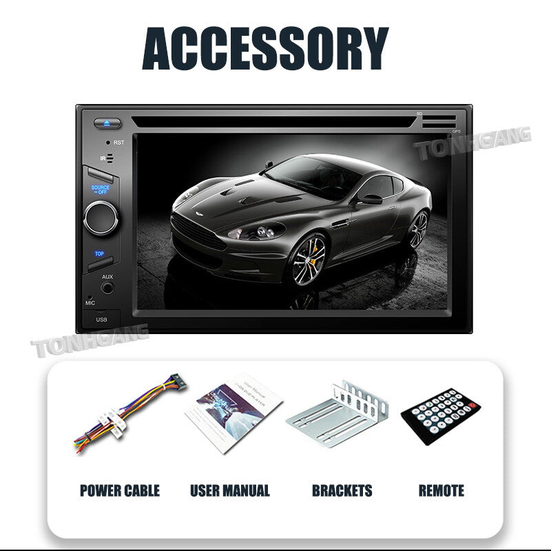 Car 6.2inch DVD Multimidia Player FM Radio For Carplay Android Auto Navigation