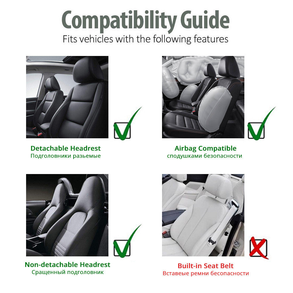 High Back Bucket for Seat Fabric Car for Seat Covers Protector Front Set Accessory Fit