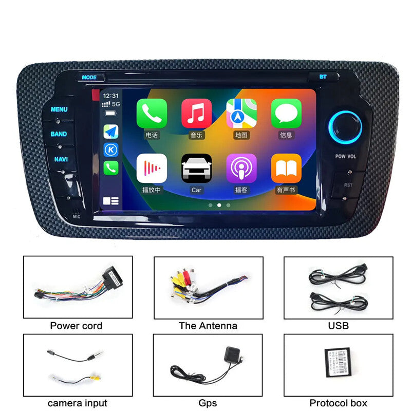 7inch Android 13.0 Car Radio for Seat Ibiza CarPlay Android Auto GPS Navigation