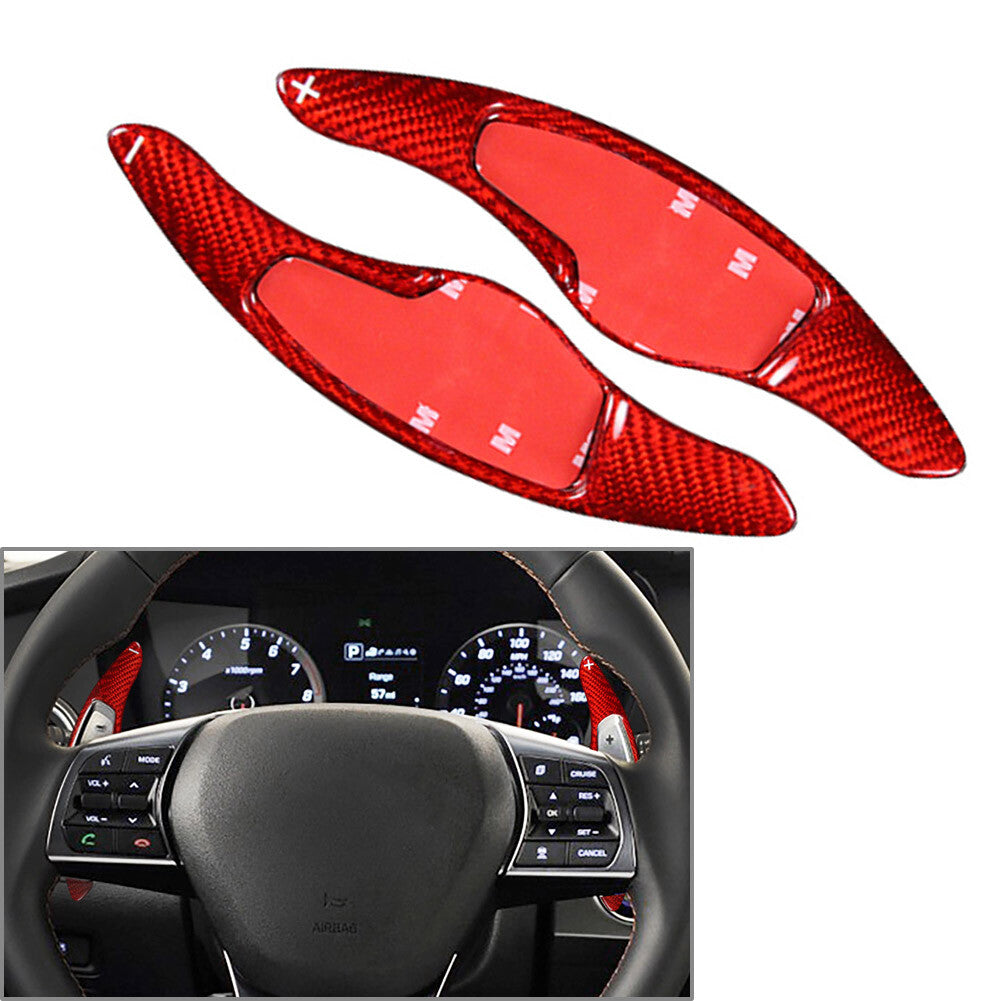 Lenkrad Schaltwippe Schaltwippe f¨¹r for Hyundai Sonata 9 16-19 Kohlefaser Rot