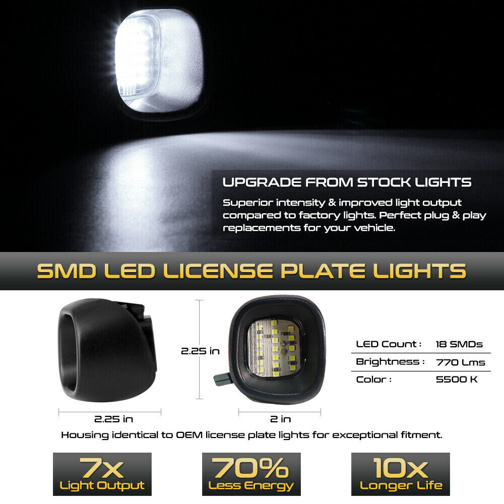 White LED license plate number label light for Chevrolet Blazer S10 for GMC Sonoma Jimmy Q