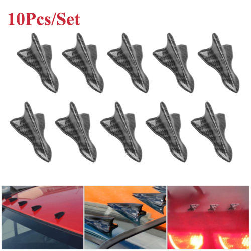 10xShark Fin Vortex Generator Diffuser Car Auto Roof Spoiler Bumper Universal