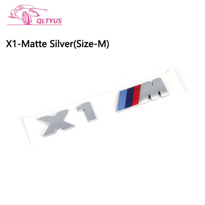 for BMW M Series X1M Trunk Emblem Size Middle Lettering Decal Badge Set