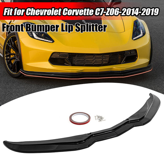 Front bumper lip separator for Corvette C7 Z06 & GS Stage 2, 14-19, Black. Q