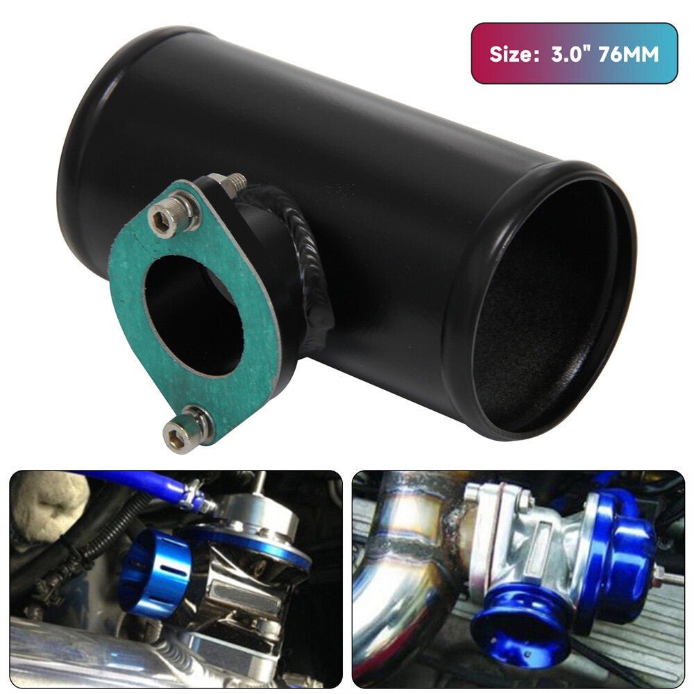 3 76mm Turbo Flange Pipe For GD-RS FV RZ BOV Blow Off Valve Adapter Black