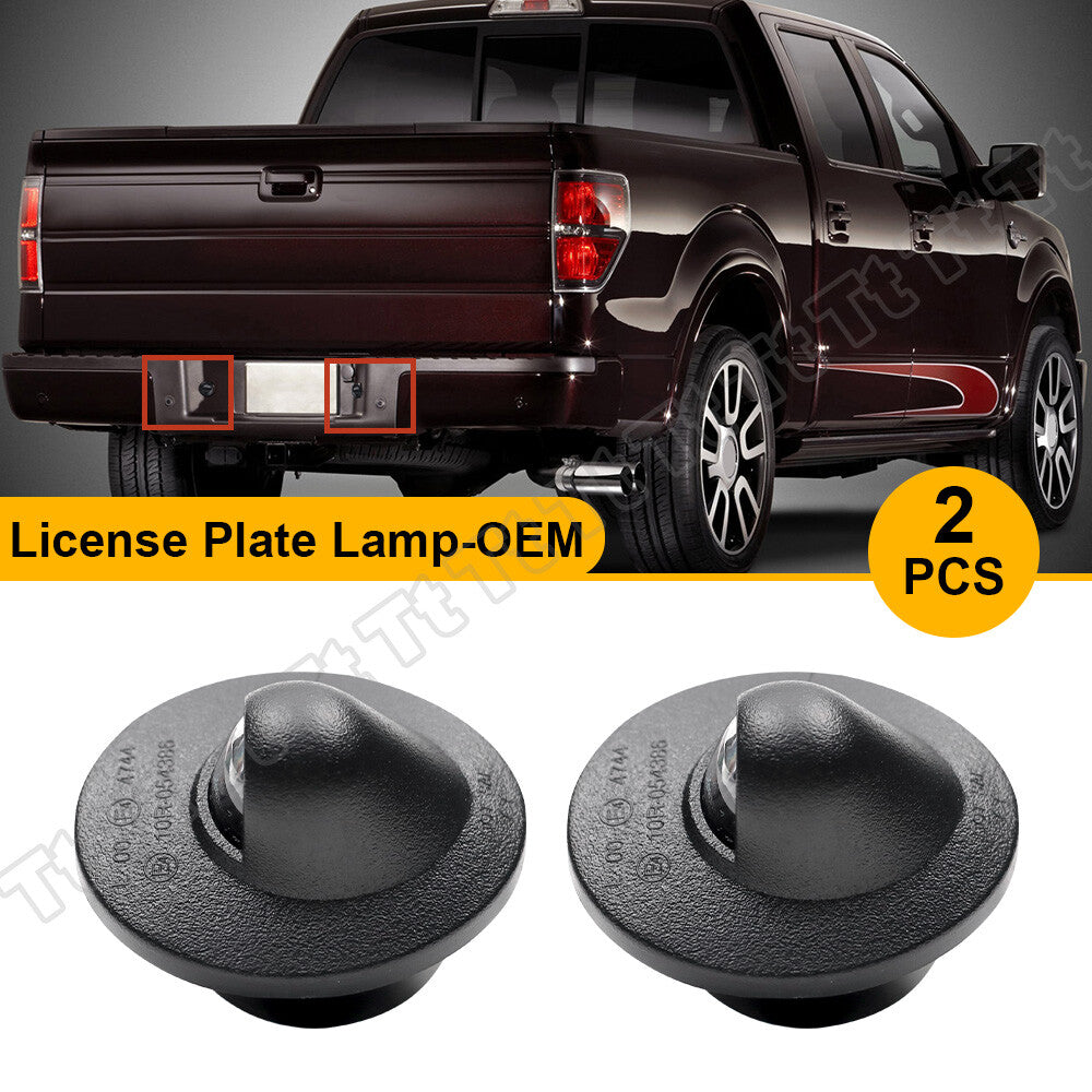 2pcs LED License Plate Light Rear Bumper Label Assembly Light House for F150 F250- v