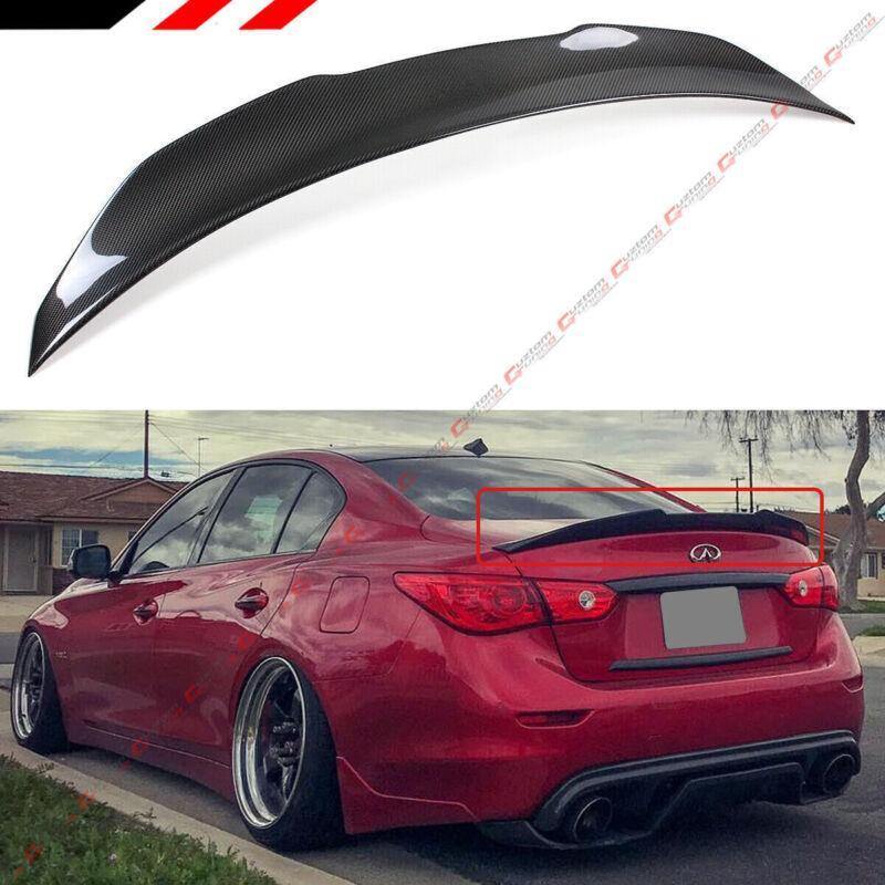 Suitable for 14-2024 for INFINITI Q50 PSM style HIGH KICK carbon fiber DUCKBILL TRUNK SPOILER