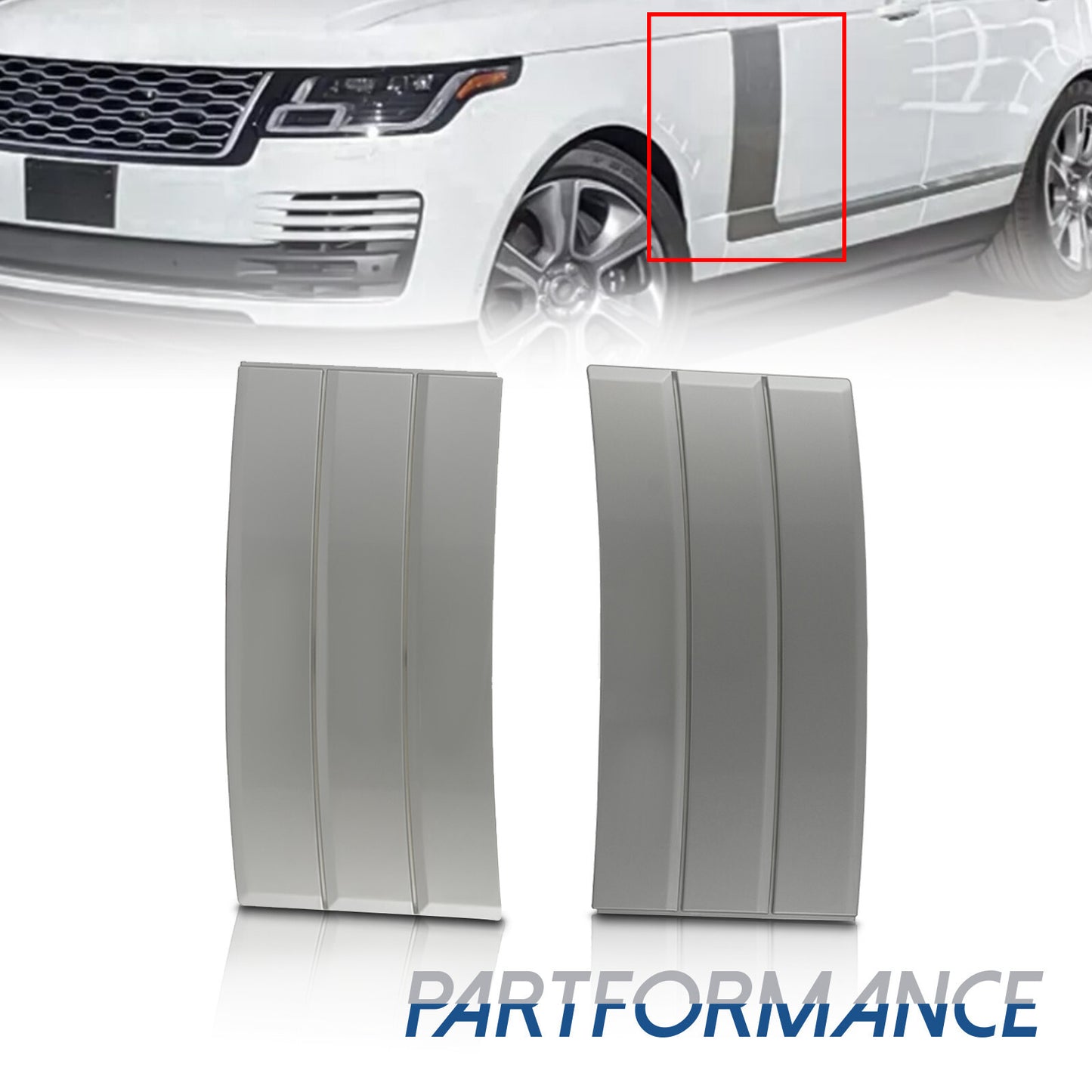 Silver door side fender ventilation grille trim cover for Range Rover L405 2013 - 2021