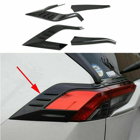 for Toyota RAV4 2019-2023 Carbon Fiber Texture Rear Tail Light Lamp Cover Trims