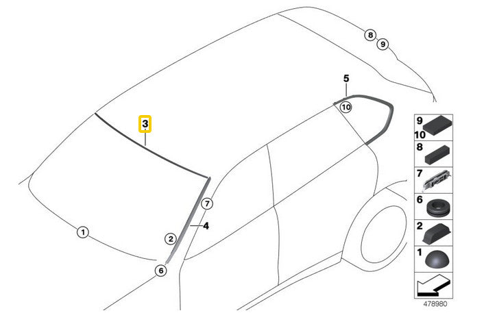 front upper windshield seal suitable for X5 F15 X5 M 51317292394- n