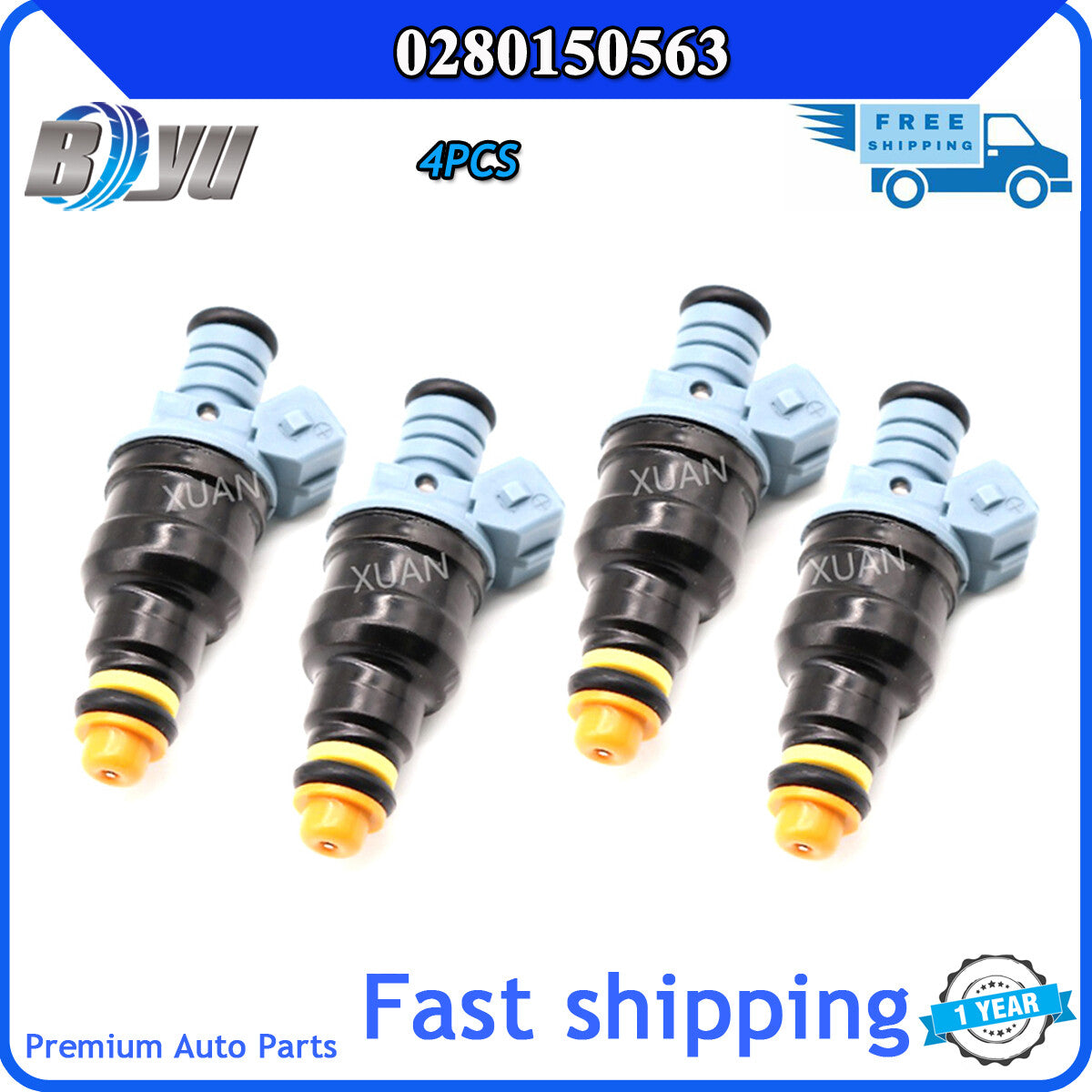 Suitable for Opel 9270291, for Iveco 8036314 tuning and racing 4x fuel injectors 0280150563 - v