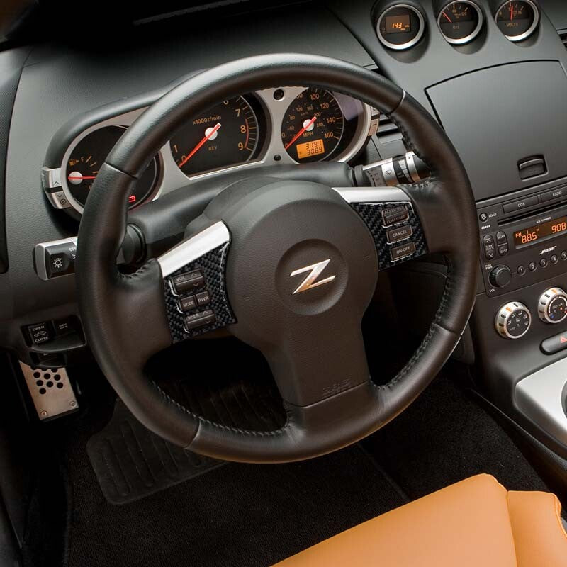 Carbon fiber steering wheel cover trim suitable for Nissan 350Z 03-08