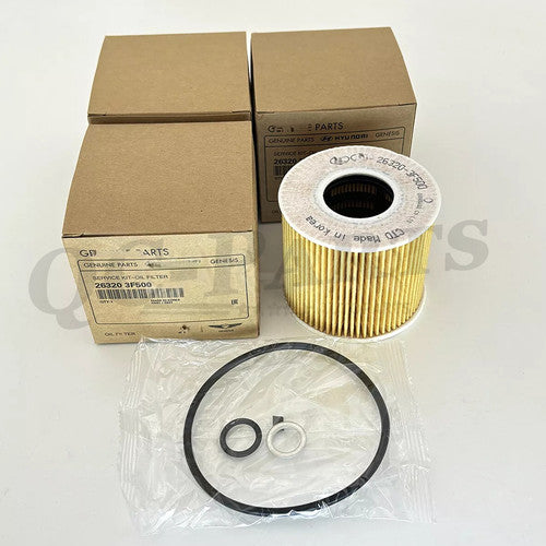 4-Piece Oil Filter Kit 26320-3F500 for Hyundai for Genesis G90 G80 G70 and for Kia K900 V8 5.0L Q