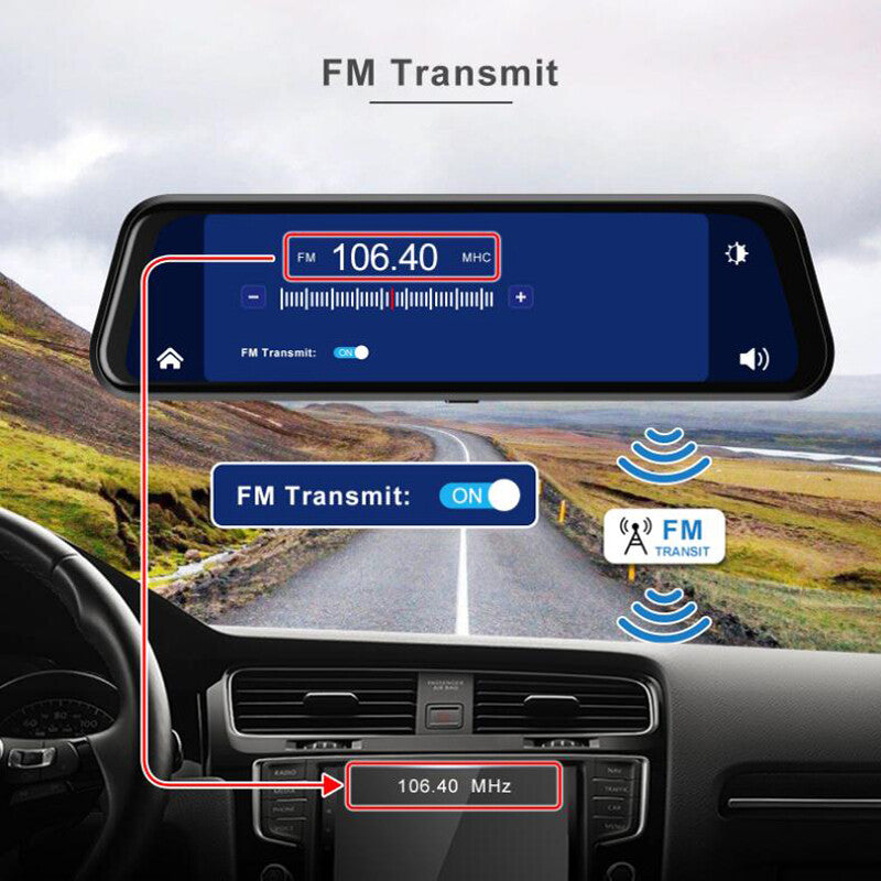 9.66-inch Touchscreen Car DVR with Wireless CarPlay Multimedia Recorder n
