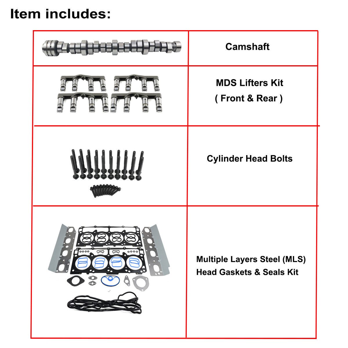 Camshaft MDS Hemi lifter and head gasket kit for 09-15 for Dodge for Ram 1500 5.7L