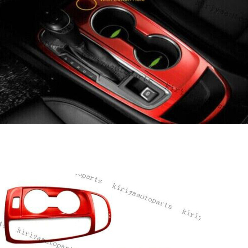 for Chevy Equinox 2018-23 Red Steel Center Console Gear Shift Gearbox Panel 1pcs