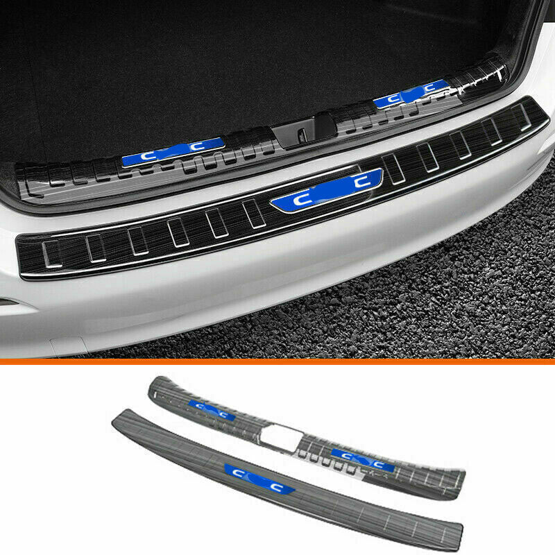 2x for Honda for Civic 2022-2023 Black Steel Rear Bumper Protector Plate Cover Guard