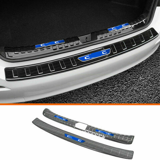 2x for Honda for Civic 2022-2023 Black Steel Rear Bumper Protector Plate Cover Guard