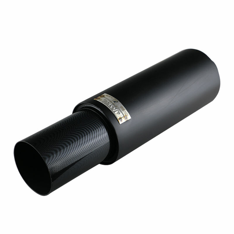 1PC Black 2.5 inlet Straight Flow Racing Exhaust Muffler Outlet 4inch Body 5