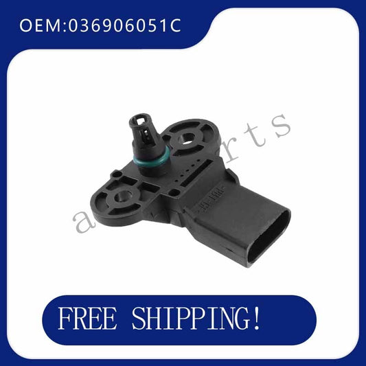 MAP Manifold Air Pressure Sensor for Audi Q7 2006-2010 036906051C ABS Black