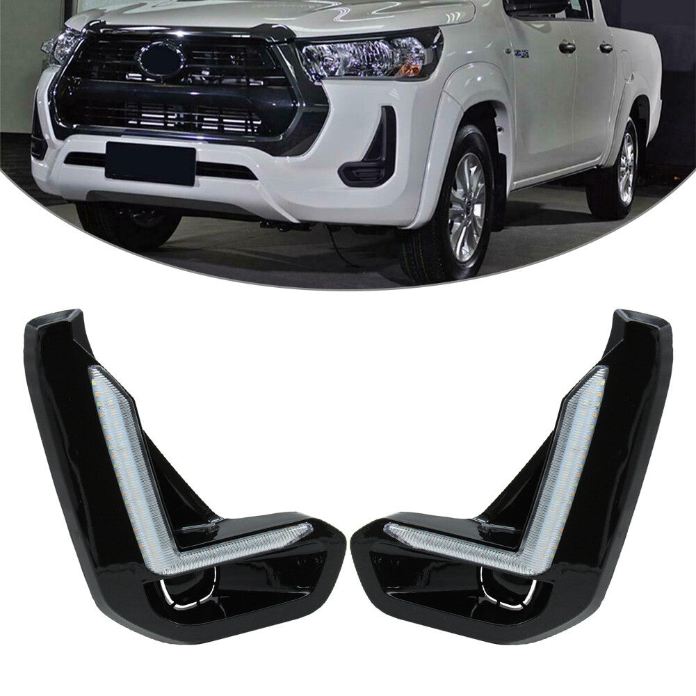 LED Daytime Running Light w/ Turn Signal Lamp for Toyota Hilux Revo 2020-21 Pair