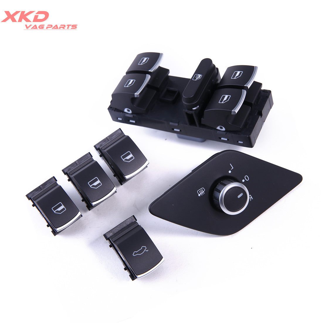 6-piece chrome side mirror, main window, and trunk release kit for Volkswagen for Jetta MK6