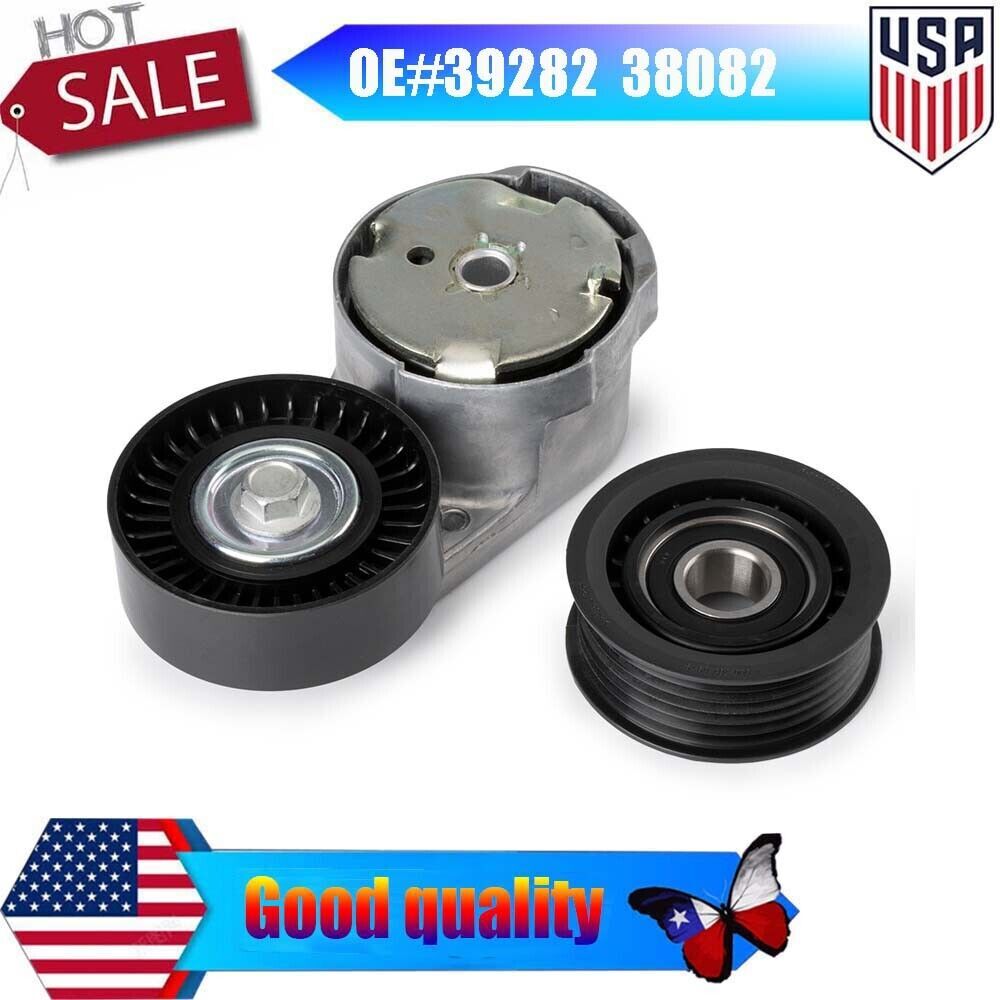39282 38082 Belt tensioner assembly + drive belt idle pulley for Chrysler 200 300 Q