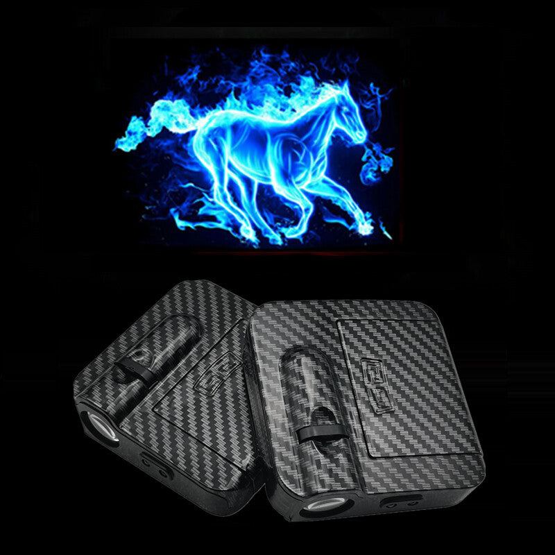 2-Pack Blue Horse LED Door Lights Laser for Ghost Shadow Courtesy Projector n