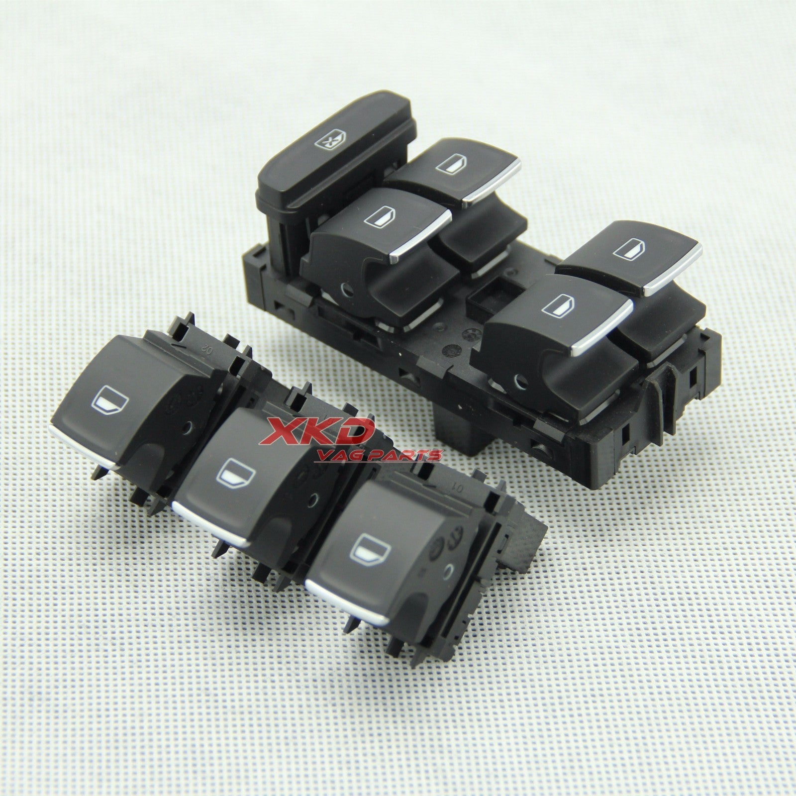 Chrome window regulator switch kit for Volkswagen for Golf MK7 2015-2017