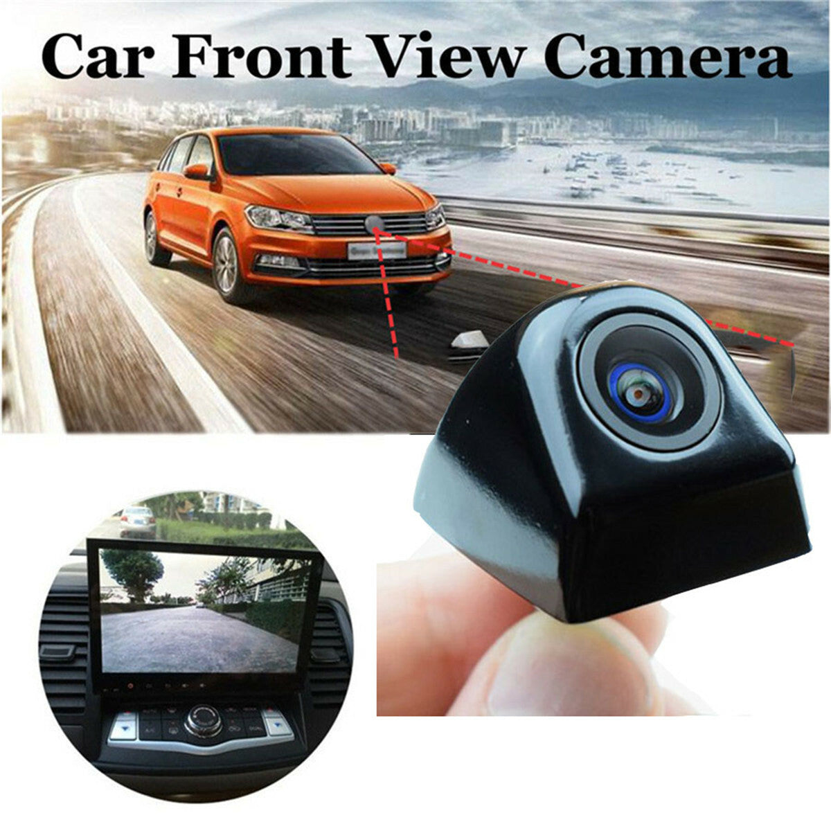Black Car Front View Camera 170 Degree Reversing Backup Camera Night Vision