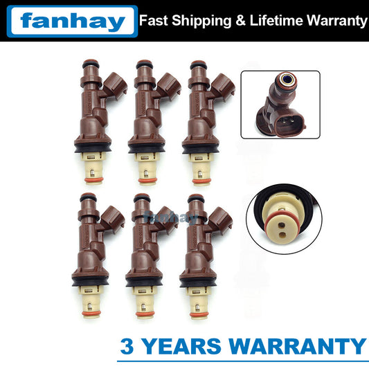 6 NEW FUEL INJECTORS 23250-62040 FOR TUNDRA TACOMA 4RUNNER 3.4L V6 1999-2004