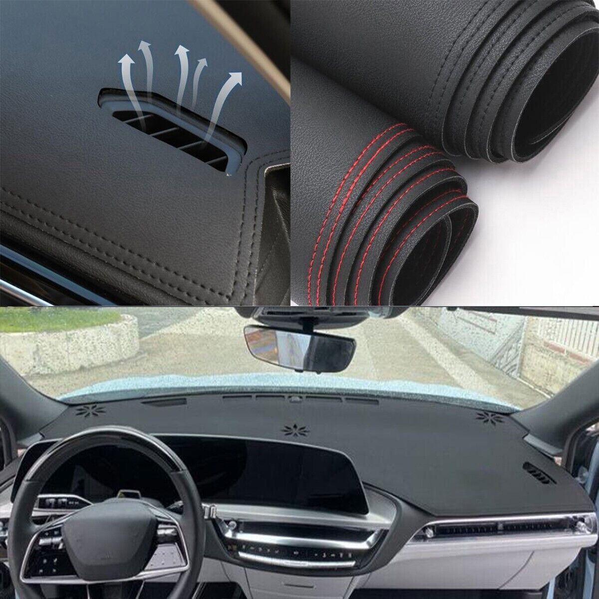1PCS PU leather Dashboard Dash Mat Non-slip DashMat Shade for Cadillac Lyriq 23+