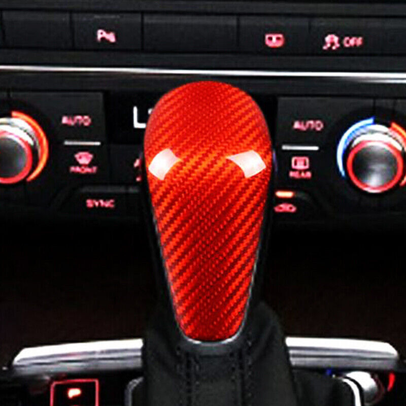 Real Carbon Fiber Gear Shift Head Knob Decor Cover Trim for Audi A7 2015-18 1PCS