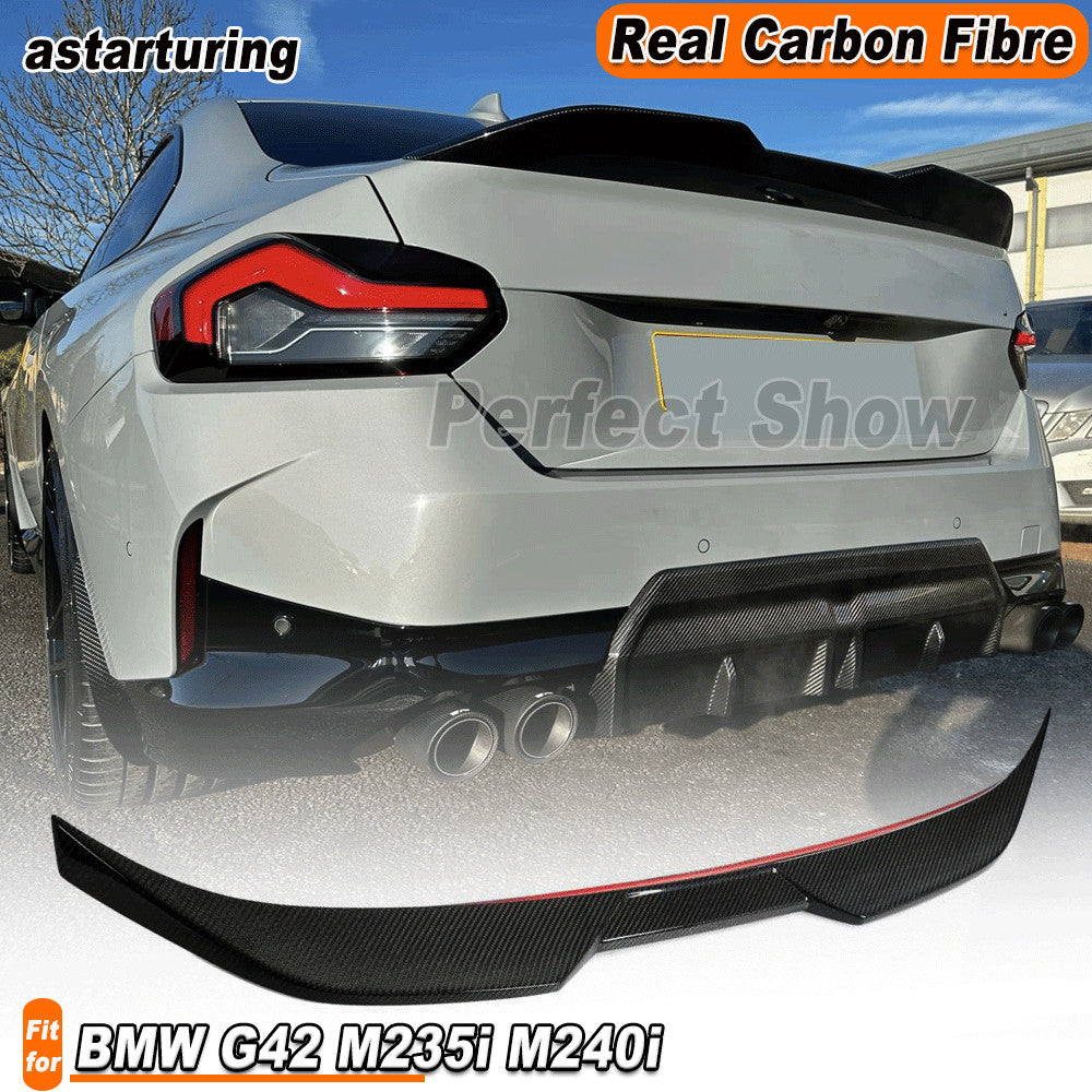for BMW G42 G87 M2 M235i M240i Coupe 2022-23 REAL Carbon Rear Trunk Spoiler Wing