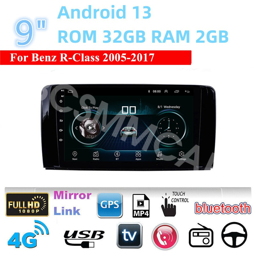 Fit for Mercedes Benz R-Class W251 2005-2017 Car GPS Navi Stereo Radio BT 2+32G