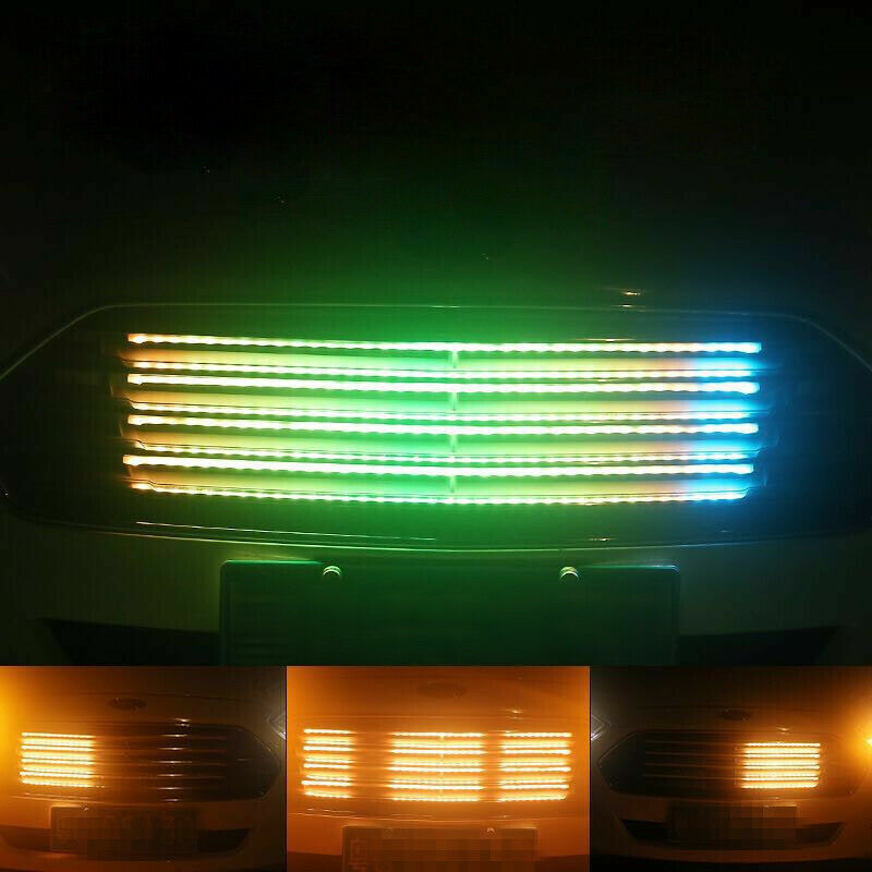 4-Piece 12V LED BBQ Grill with Colorful Car Turn Signals and SUV Streamer Lights (60cm) n