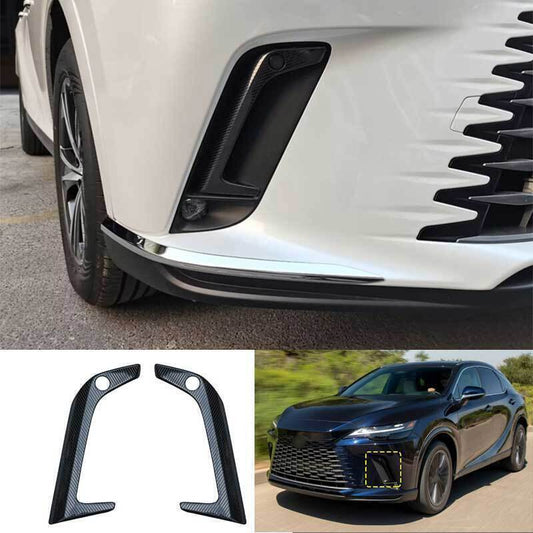 for Lexus RX 350h 350 2023-2024 Carbon Fiber Front Bumper Fog Lamp Strip Trim 2P