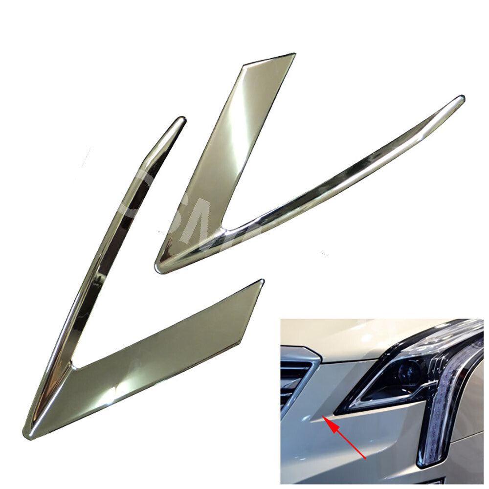 Fit for Cadillac XT5 2016- 2023 Car Front Head Light Eyebrow Cover Pair Chrome