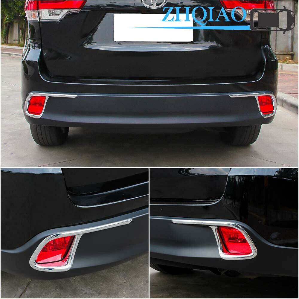 Chrome Rear Bumper Fog Light Molding Reflector Cover Trim Fits for Toyota Highlander