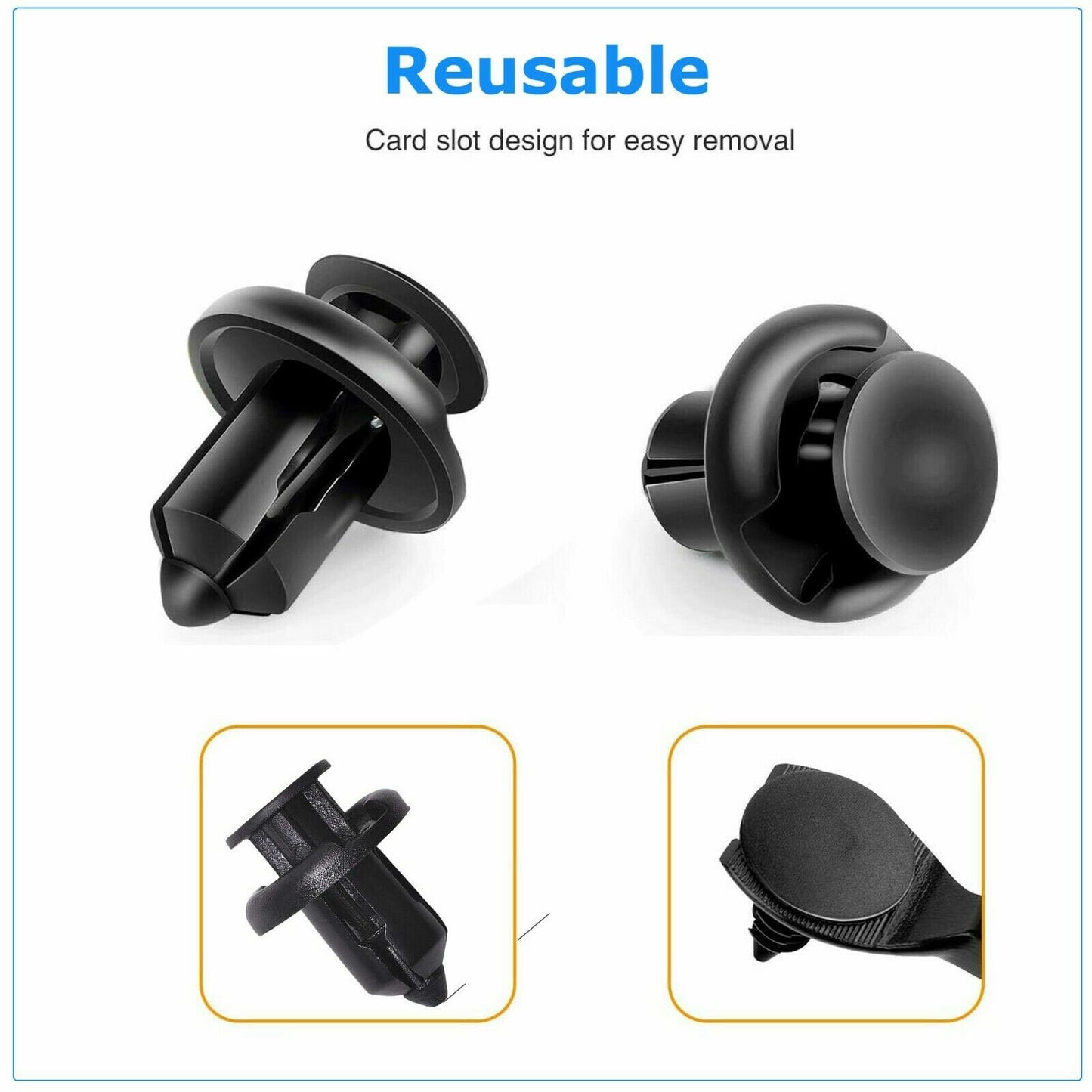 20Pcs Bumper Clips 10mm Hood Fender Push Rivets Retainer Fasteners for Honda 1