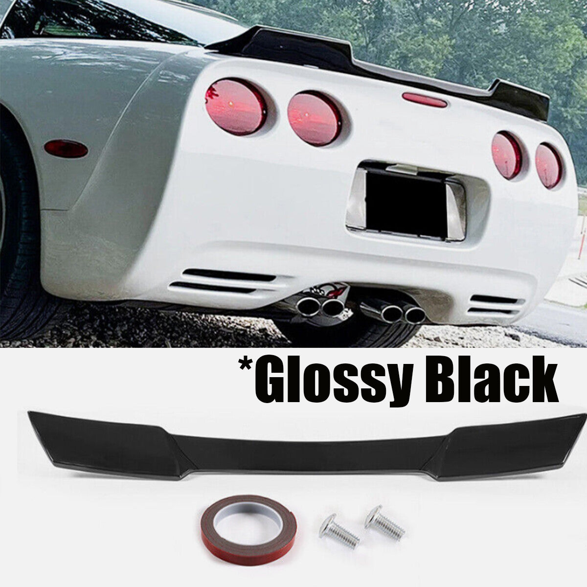 Rear Trunk Spoiler Wing Extended Style For 1997-2004 for Corvette C5 ZR1 Gloss Black n