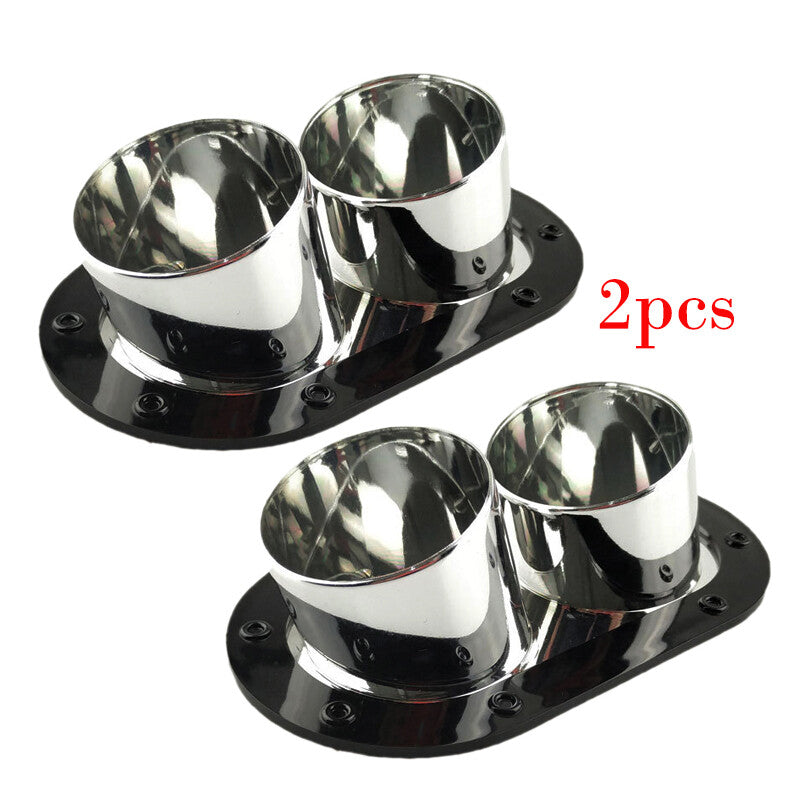 2¡Á Fake Exhaust Pipe Decoration Auto Rear Bumper Anti-Collision Protector Guard v