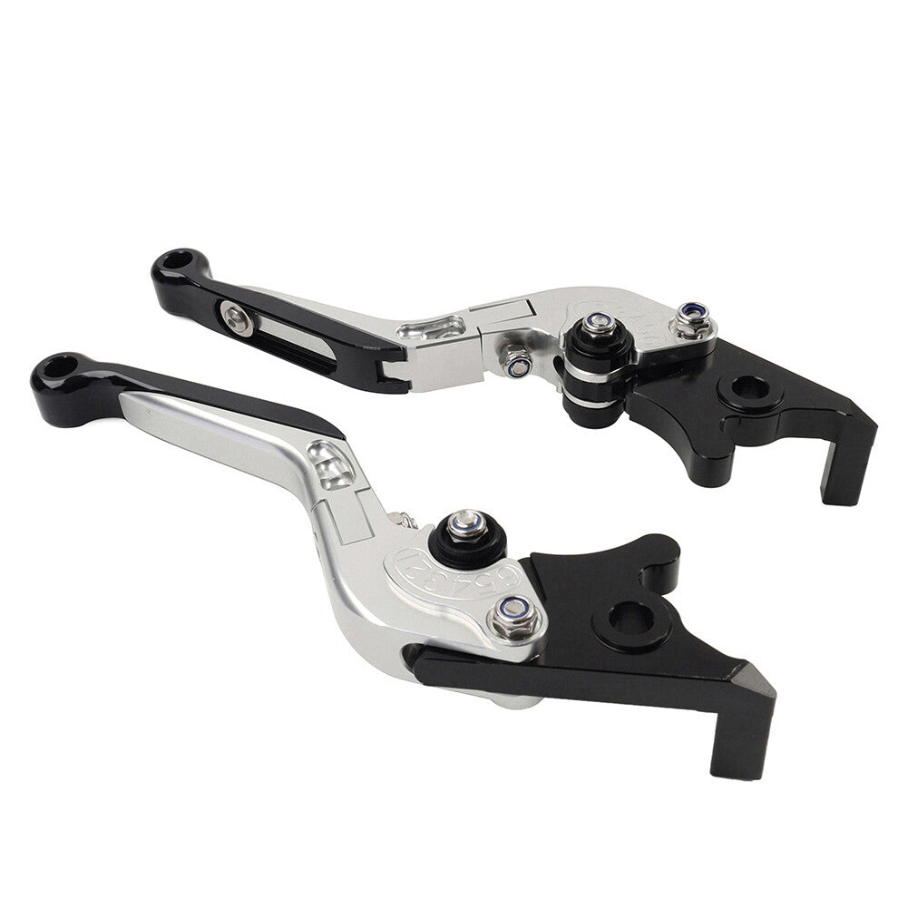 CNC Folding Extendable Brake Clutch Levers for Suzuki GSXR600 GSR750 Silver Q
