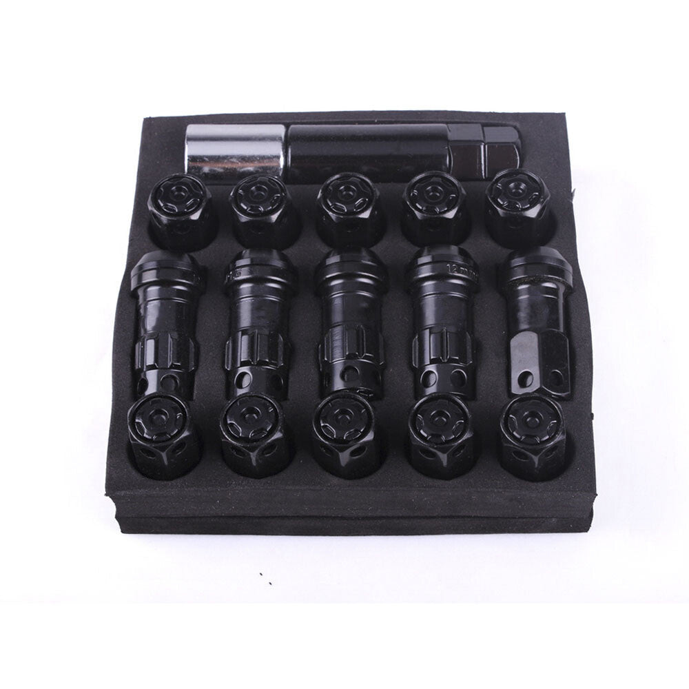 20pcs Black M12 x 1.25 mm Composite Close End Heavy Duty Wheel Lug Nuts R40 Q