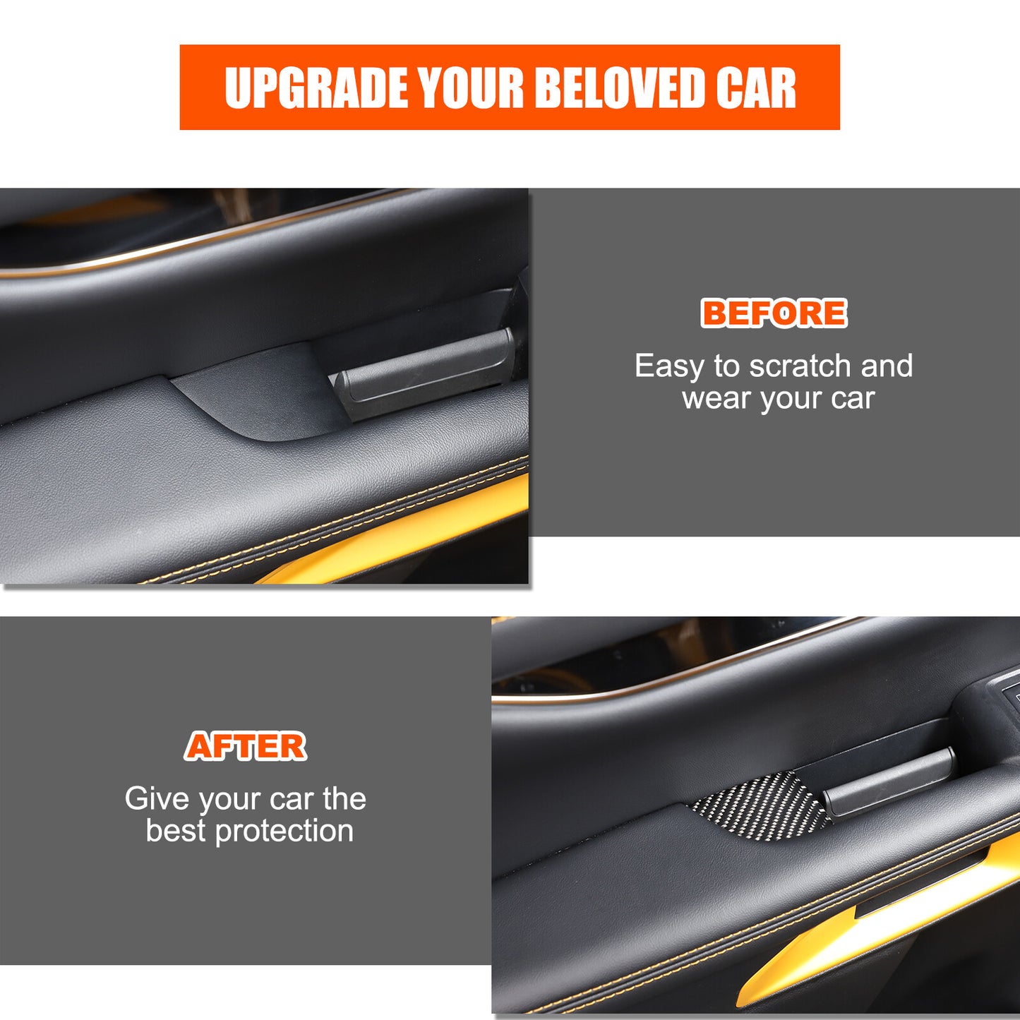 Interior door handle storage box mat decorative sticker for Ranger 2023-2024 n