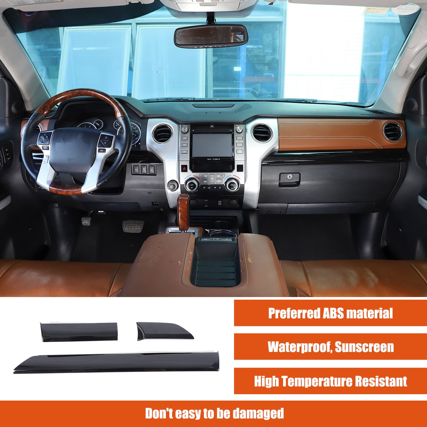 3-Piece Gloss Black Interior Dashboard Cover for Tendera 2014-2021 n
