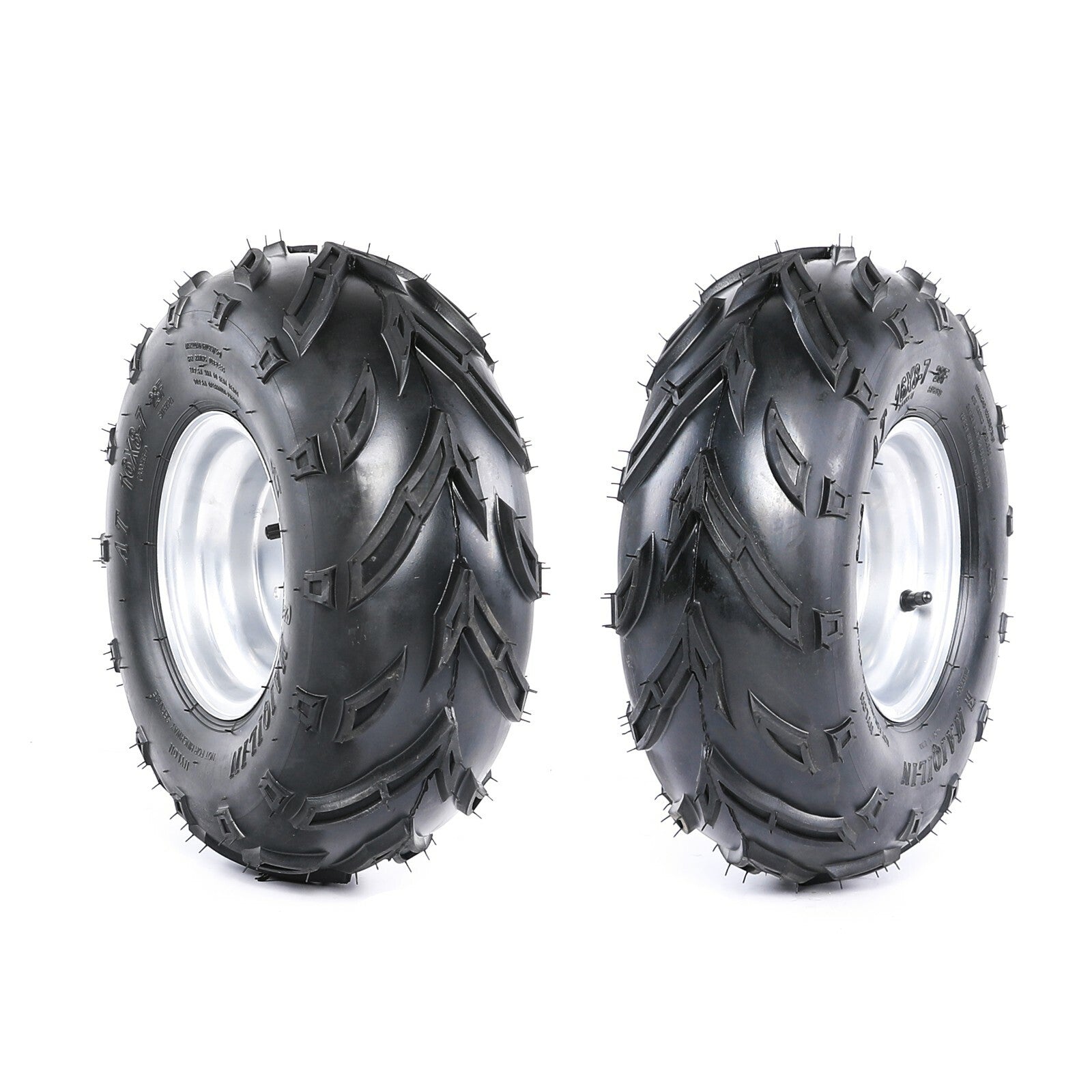 A pair of 16x8-7 wheels + 3 screws, axle, and rims for all-terrain vehicles, four-wheel go-karts, 50cc - 125cc off-road vehicles.